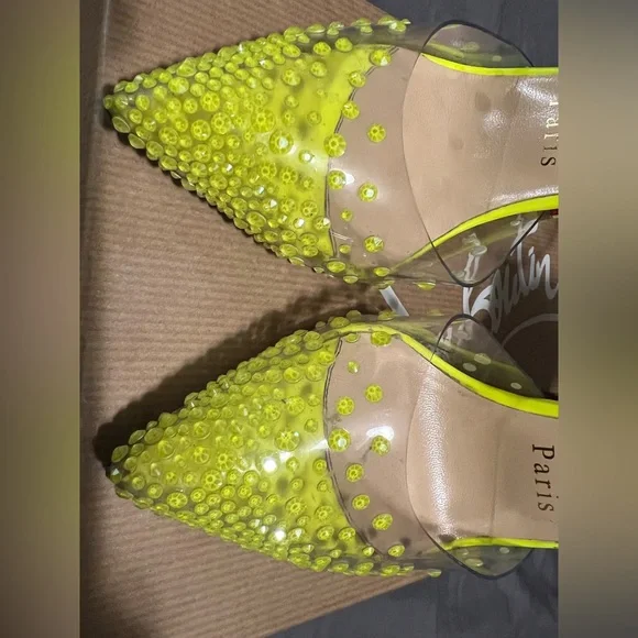 Christian Louboutin Fluorescent Crystal Strass Spikaqueen 100 size 35 - Picture 8 of 13